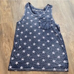 Mossimo Supply Co Womens Star Print Burnout Tank Top Navy Blue Medium Pocket